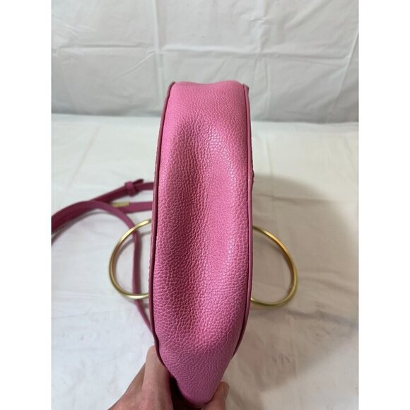 Foley & Corinna Rose Pink Faux Leather Limelight City Crescent Handbag - Picture 4 of 14